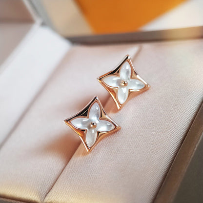 「Lume Jewelry」STAR MOP ピンクゴールドピアス