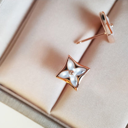 「Lume Jewelry」STAR MOP ピンクゴールドピアス