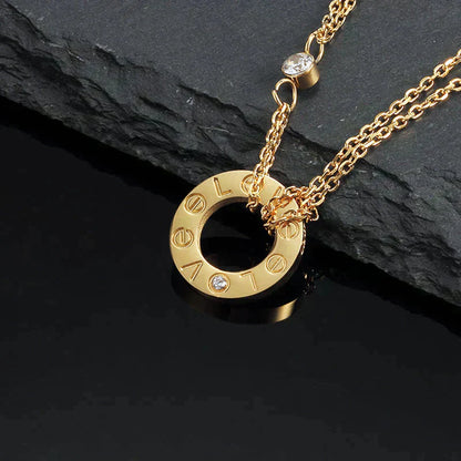 Lume Jewelry LOVE NECKLACE 16MM 2 DIAMONDS