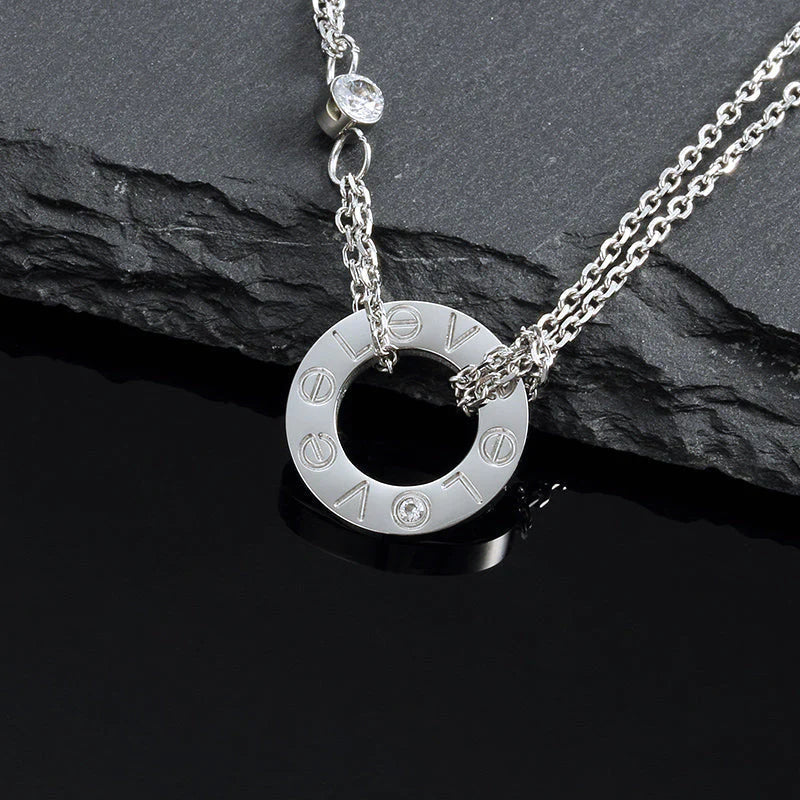 Lume Jewelry LOVE NECKLACE 16MM 2 DIAMONDS