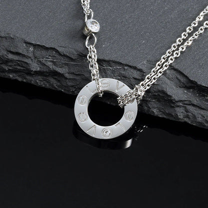 Lume Jewelry LOVE NECKLACE 16MM 2 DIAMONDS