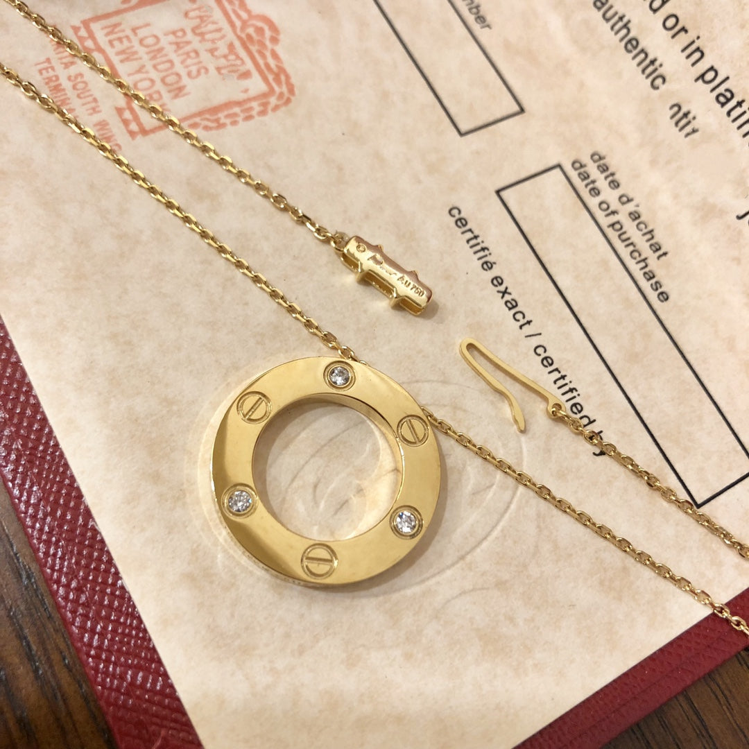 Lume Jewelryラブネックレス 16mm 3ダイヤモンド
