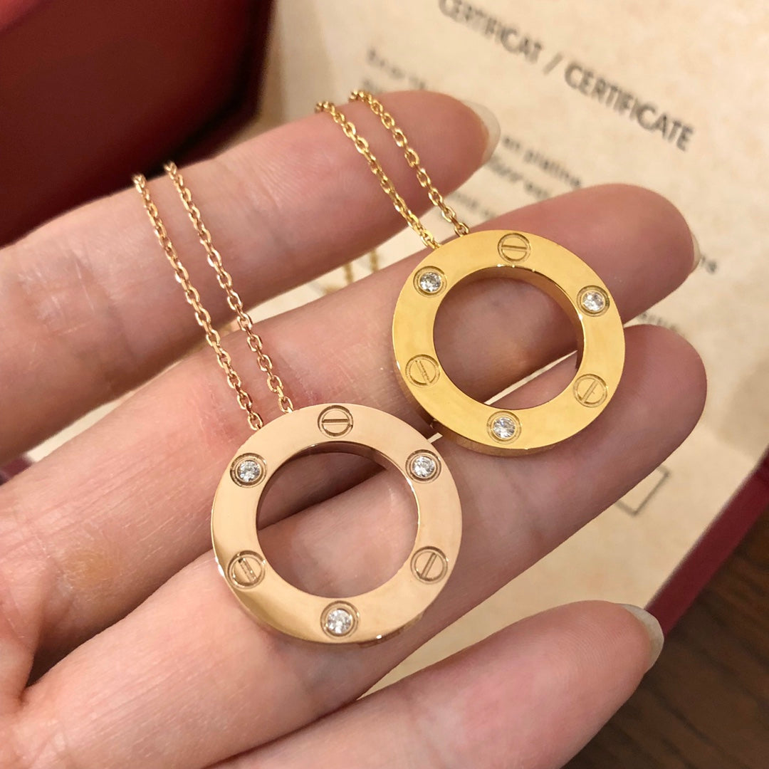 Lume Jewelryラブネックレス 16mm 3ダイヤモンド