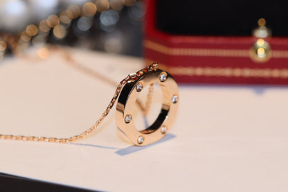 Lume Jewelry「LOVE NECKLACE 16MM 6 DIAMONDS PINK GOLD」