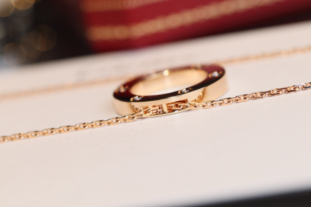 Lume Jewelry「LOVE NECKLACE 16MM 6 DIAMONDS PINK GOLD」