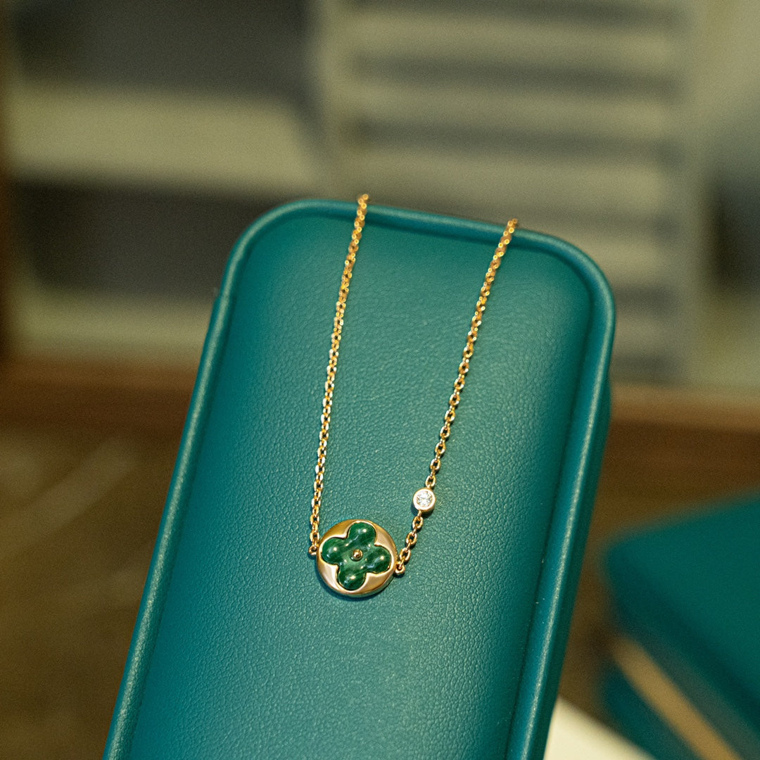Lume Jewelry「サン マラカイト 1ダイヤモンド ピンクゴールド ブレスレット」