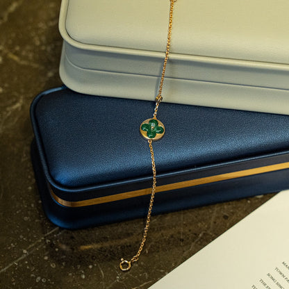 Lume Jewelry「サン マラカイト 1ダイヤモンド ピンクゴールド ブレスレット」
