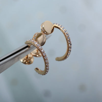 「リュミエール ジュエリー」ジュスト イヤリング 12.75MM ピンクゴールド ダイヤモンド