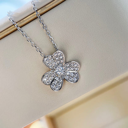 Lume Jewelry クローバー ダイヤモンド ネックレス シルバー