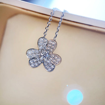 Lume Jewelry クローバー ダイヤモンド ネックレス シルバー