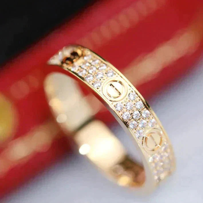 Lume Jewelry®ラブリング 3.6mm ダイヤモンド パヴェ