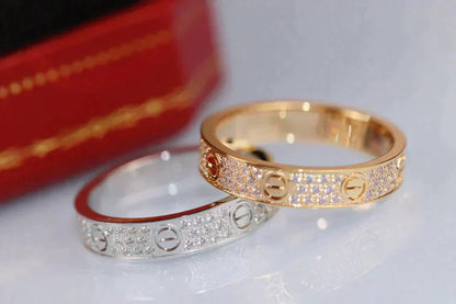 Lume Jewelry®ラブリング 3.6mm ダイヤモンド パヴェ