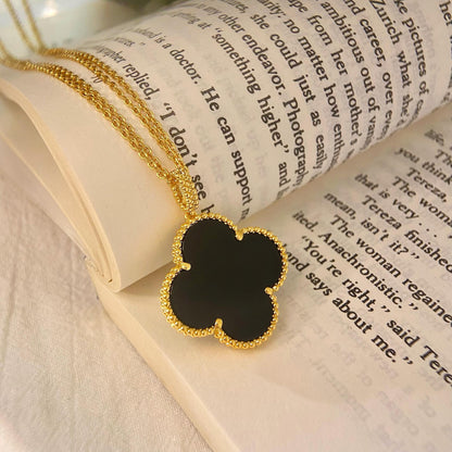Lume Jewelry クローバー 25MM ネックレス ゴールドオニキス