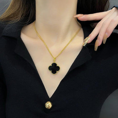 Lume Jewelry クローバー 25MM ネックレス ゴールドオニキス