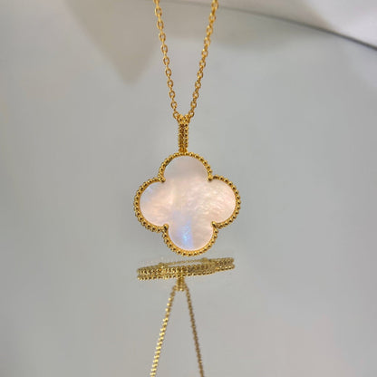 Lume Jewelry クローバー 25MM マザーオブパール ラージペンダントネックレス