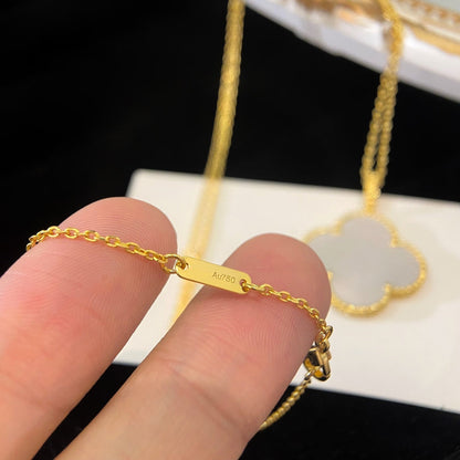 Lume Jewelry クローバー 25MM マザーオブパール ラージペンダントネックレス