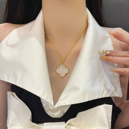 Lume Jewelry クローバー 25MM マザーオブパール ラージペンダントネックレス