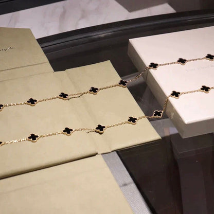 Lume Jewelry クローバー 20モチーフ オニキス ネックレス