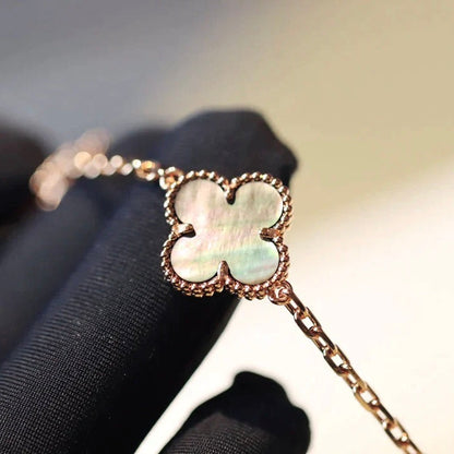 Lume Jewelry クローバー 20モチーフ ダークMOP ダイヤモンド ネックレス