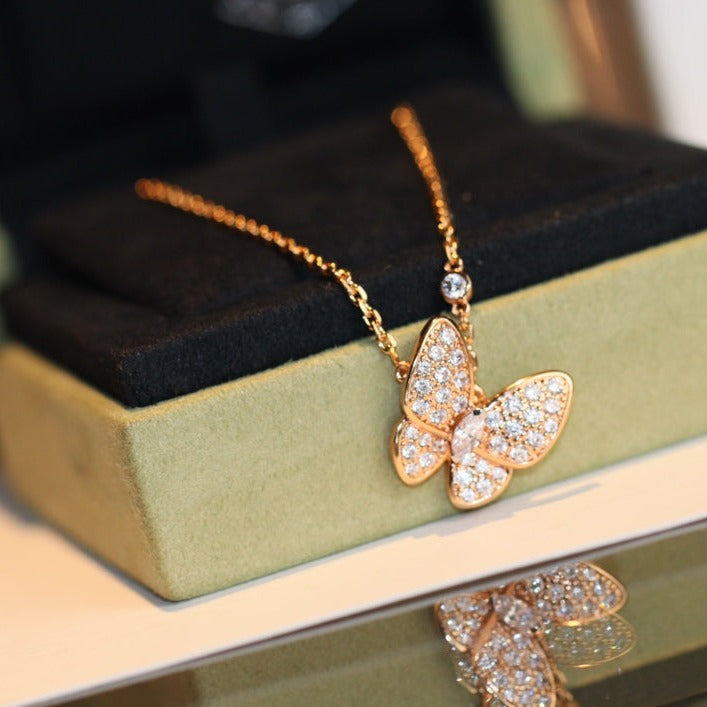 Lume Jewelry バタフライダイヤモンドネックレス