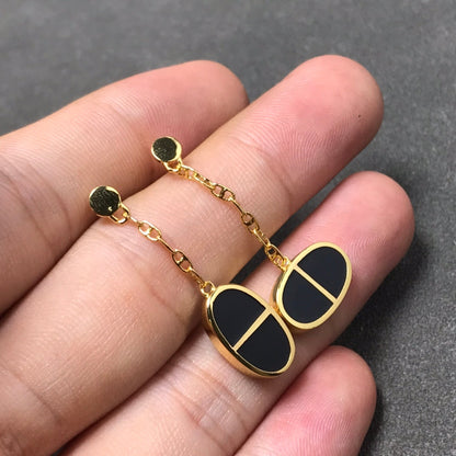 Lume Jewelry『CHAINE VERSO ブラックセラミック シルバーピアス』