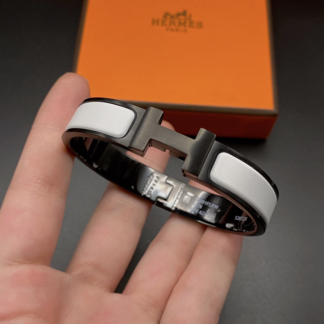 Lume Jewelry ブレスレット 12MM ブラック ホワイト セラミック