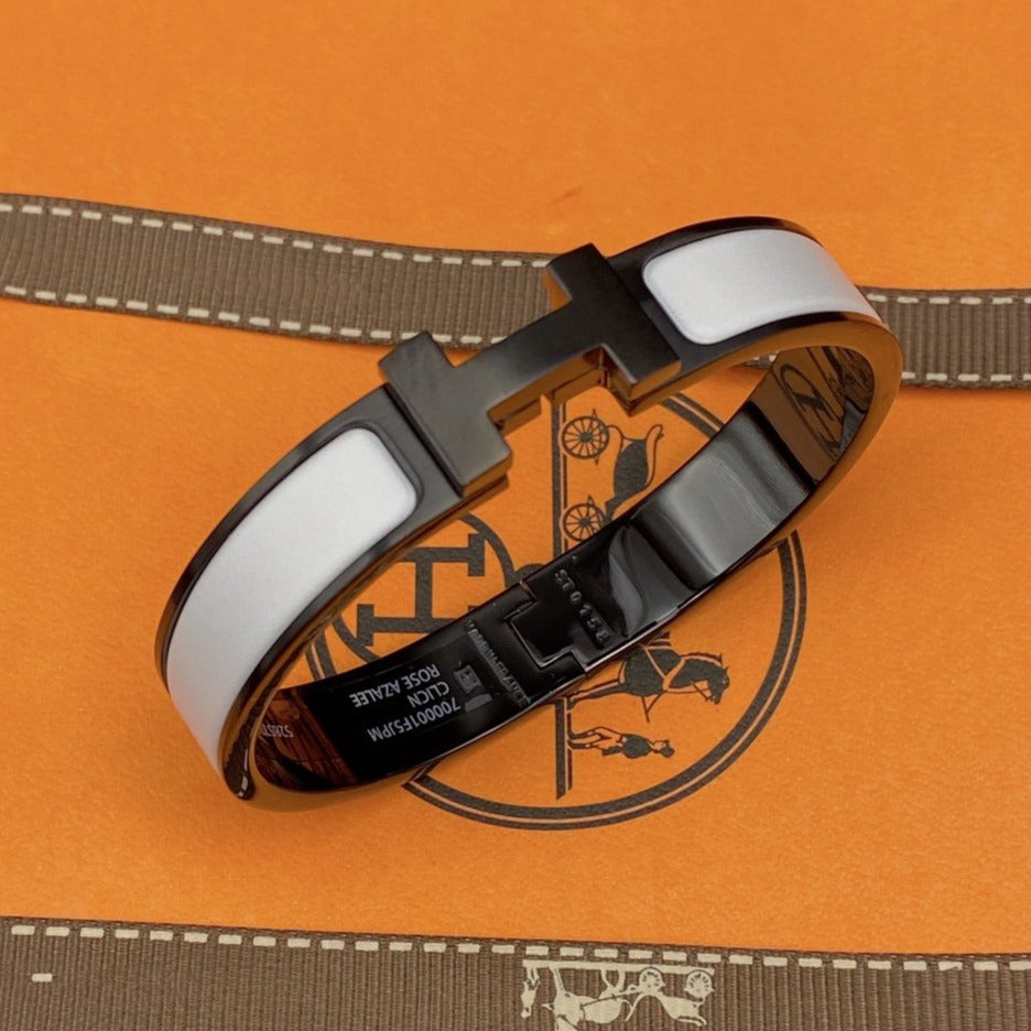 Lume Jewelry ブレスレット 12MM ブラック ホワイト セラミック