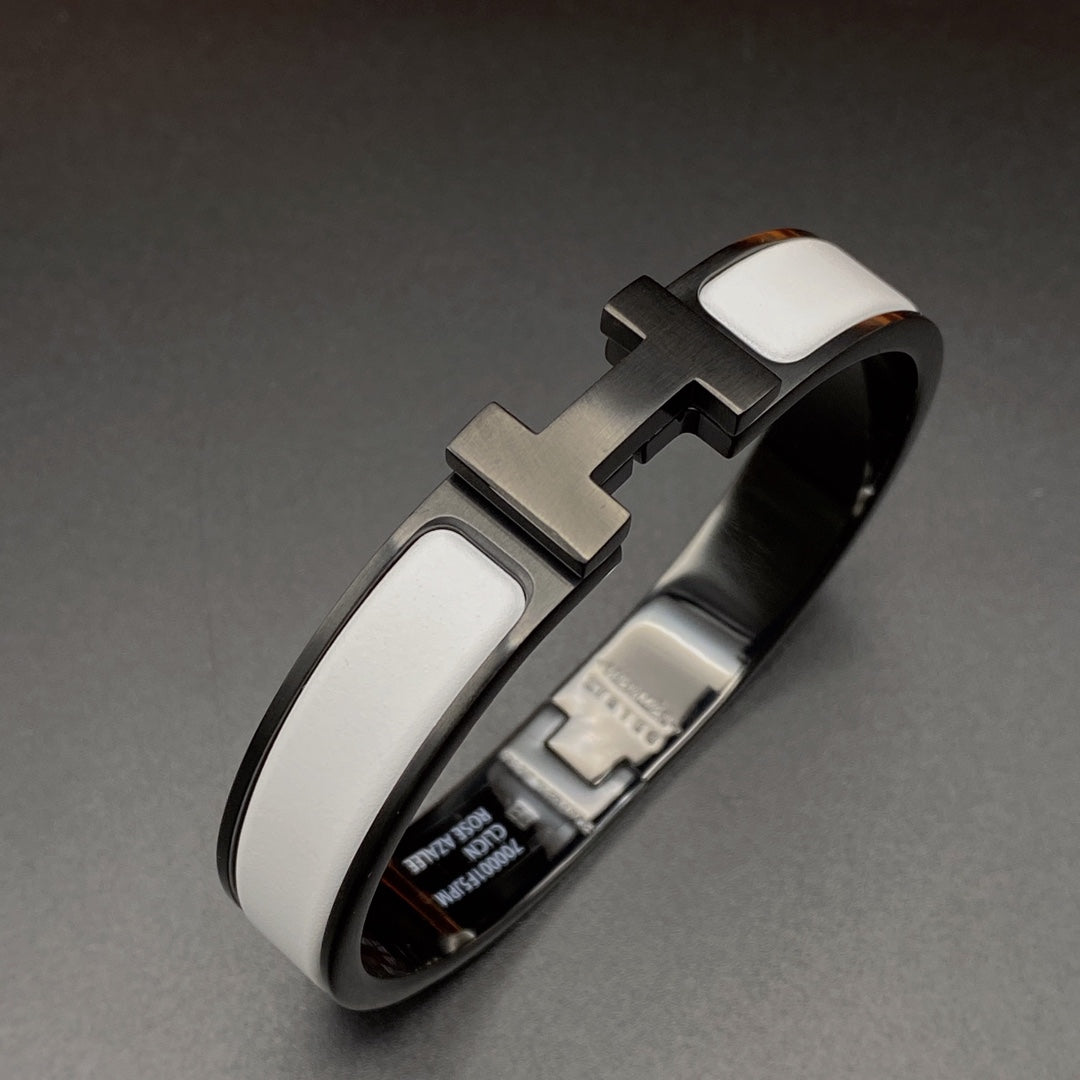 Lume Jewelry ブレスレット 12MM ブラック ホワイト セラミック