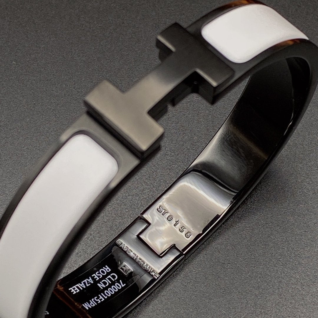 Lume Jewelry ブレスレット 12MM ブラック ホワイト セラミック