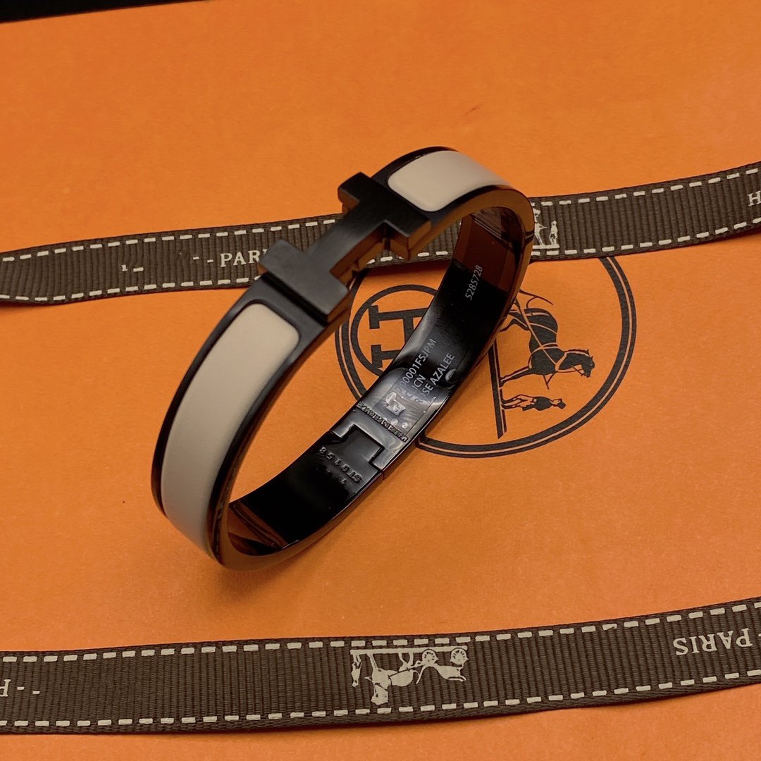 「ルームジュエリー」H ブレスレット 12MM ブラック ベージュ セラミック