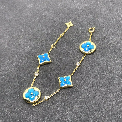 Lume Jewelry「星と太陽」ターコイズ 4モチーフ 3ダイヤモンド