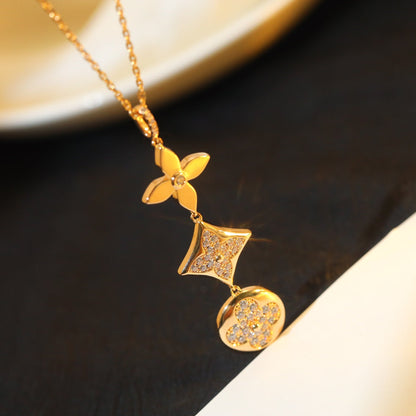 Lume Jewelry「星と太陽」ダイヤモンド ピンクゴールド ネックレス