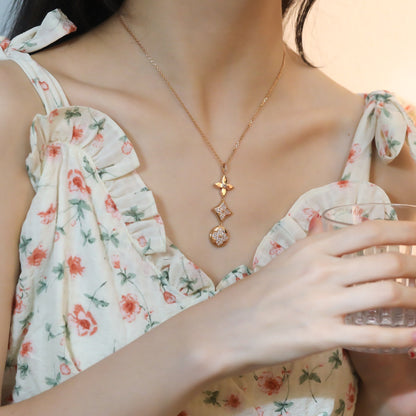 Lume Jewelry「星と太陽」ダイヤモンド ピンクゴールド ネックレス