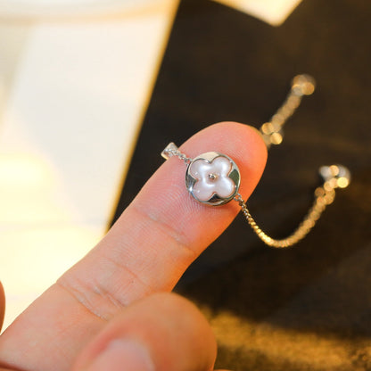 Lume Jewelry「太陽モチーフ ピンクマザーオブパール シルバーブレスレット」