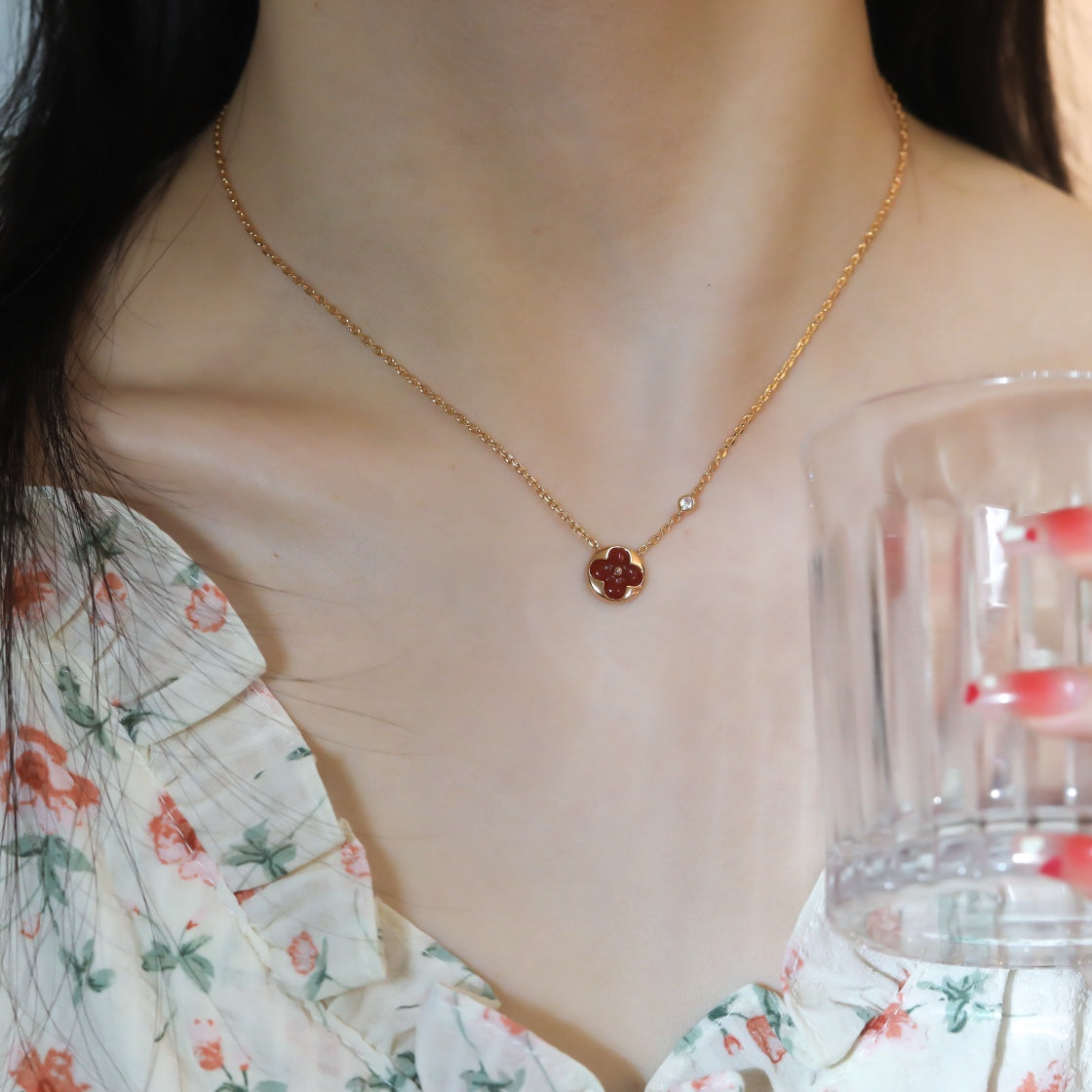 「Lume Jewelry」SUNペンダント ピンクゴールド 1ダイヤモンドネックレス