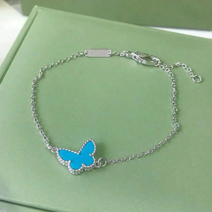 Lume Jewelry® バタフライ ターコイズ バタフライブレスレット シルバー
