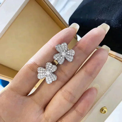 『Lume Jewelry』クローバー コスモス ダイヤモンドピアス シルバー