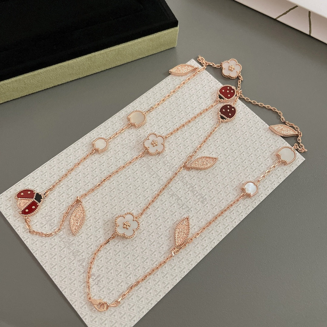 Lume Jewelry ラッキー スプリング 15モチーフ ローズゴールド ネックレス