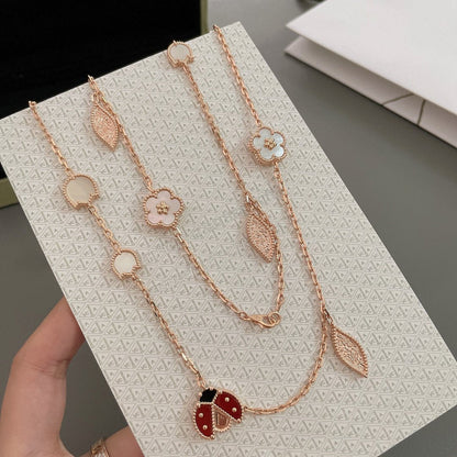Lume Jewelry ラッキー スプリング 15モチーフ ローズゴールド ネックレス