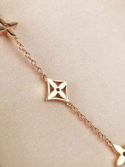 「Lume Jewelry」星と太陽 7モチーフ ゴールドブレスレット