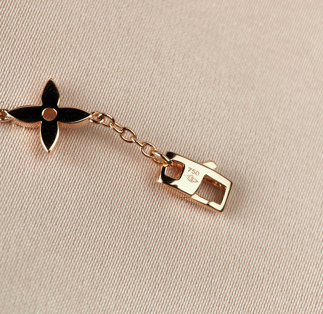 「Lume Jewelry」星と太陽 7モチーフ ゴールドブレスレット