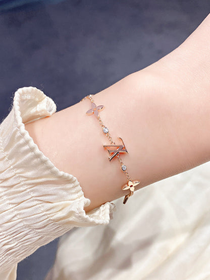「Lume Jewelry」星と太陽 7モチーフ ゴールドブレスレット