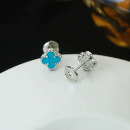 Lume Jewelry「CLOVER MINI 9.5MM オニキス スタッドピアス シルバー」