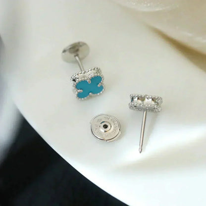 Lume Jewelry「CLOVER MINI 9.5MM オニキス スタッドピアス シルバー」