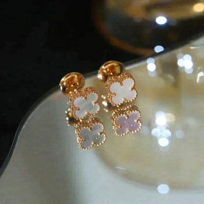 ルミー・ジュエリー クローバーミニ 白蝶貝ピアス 9.5MM