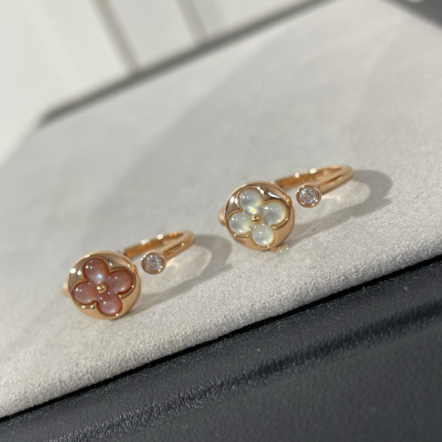 Lume Jewelry®サン 1 ダイヤモンド ピンクMOP リング