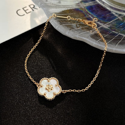 Lume Jewelry 「ラッキー スプリング ローズ ゴールド マザーオブパール ブレスレット」