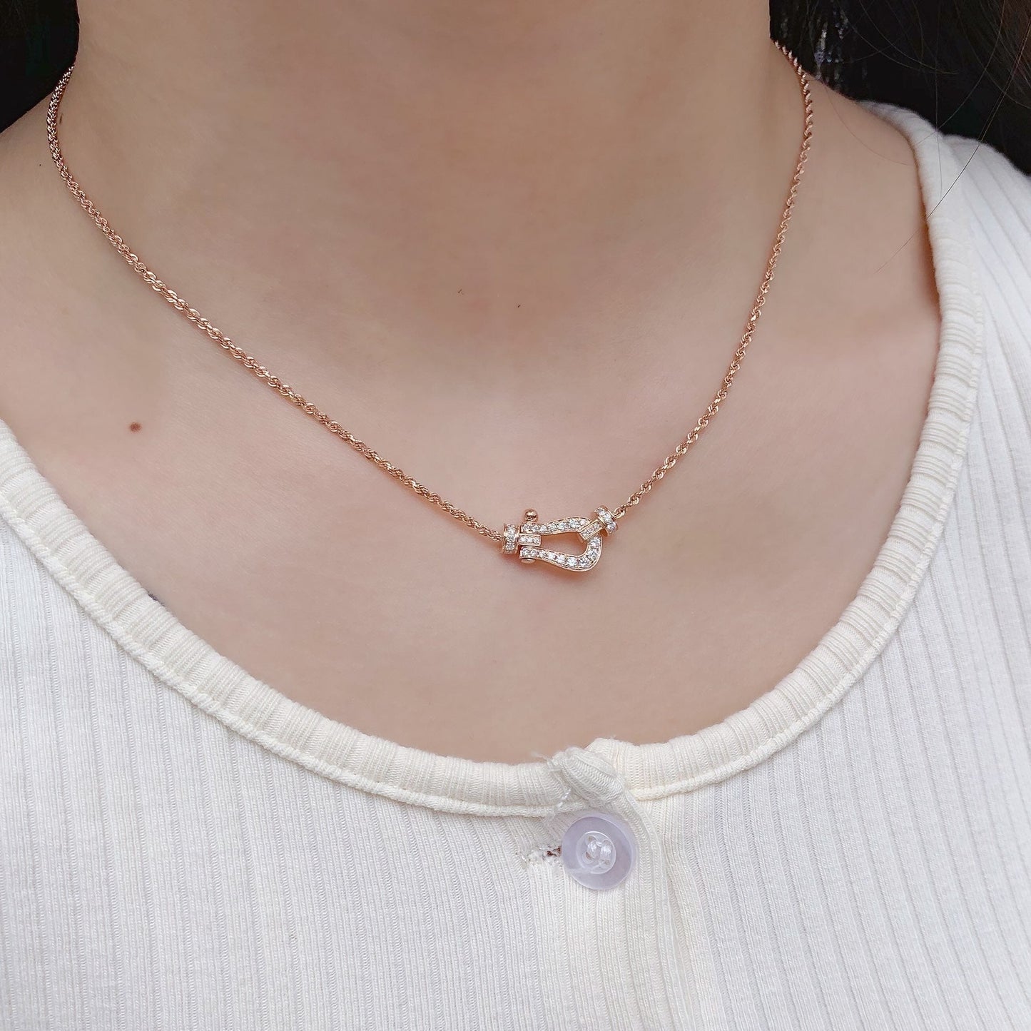 「Lume Jewelry」フォース10ピンクゴールドダイヤモンドネックレス