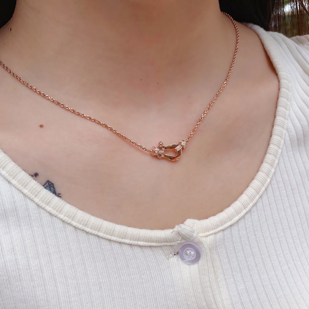 「Lume Jewelry」フォース10ピンクゴールドダイヤモンドネックレス