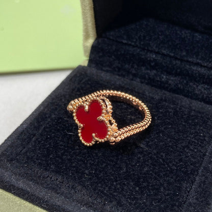 Lume Jewelry クローバーリバーシブルローズゴールドリング